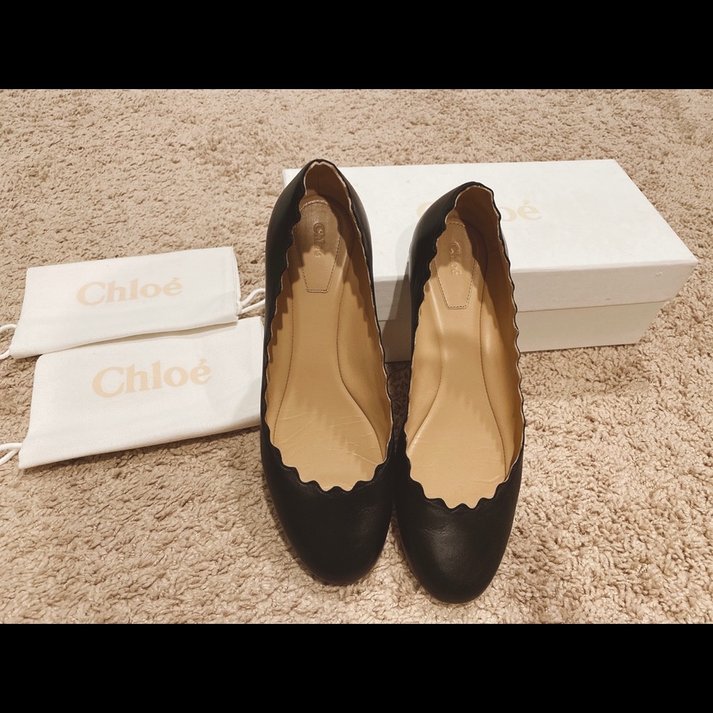Chloe ballerina flats black